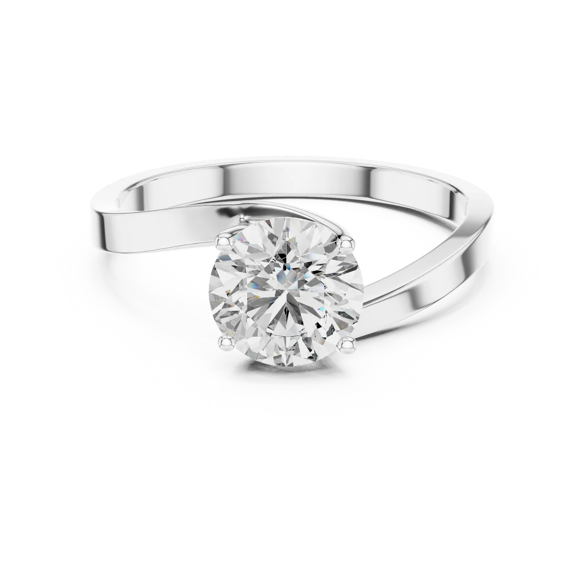 Flovera diamond solitaire ring